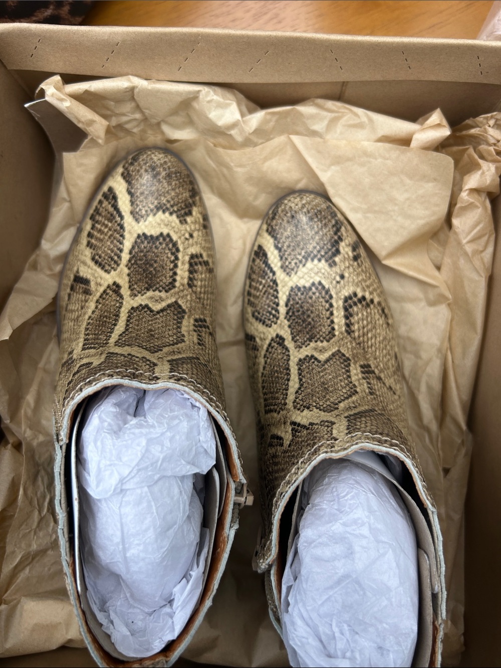 Lucky Brand Natural Kapland Snake-Print Ankle Boots